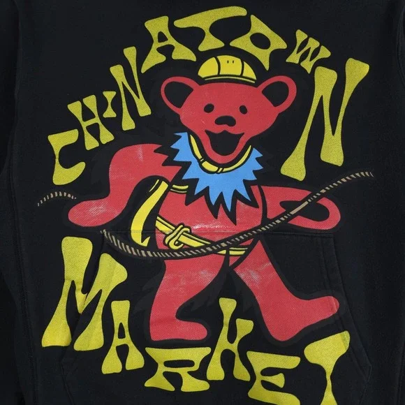 Chinatown Market x Grateful Dead Hoodie Size Small Black Fleece‎ Pullover